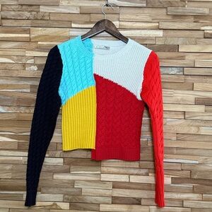 Alice + Olivia | Wool | Colorblock Pattern |  Sweater | XS